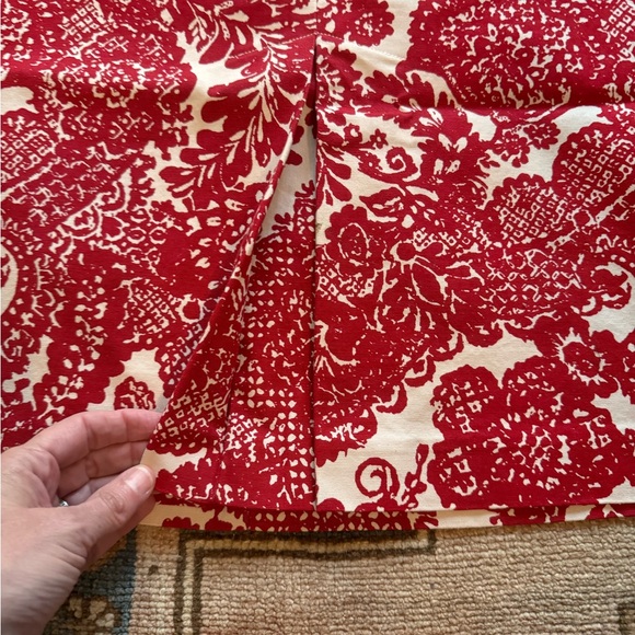 Talbots red and white cotton twill skirt size 4 - Picture 7 of 8